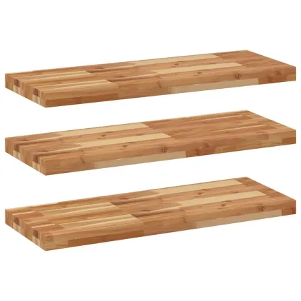 Étagères flottantes 3 pcs 100x30x4 cm acacia massif à l'huile 2