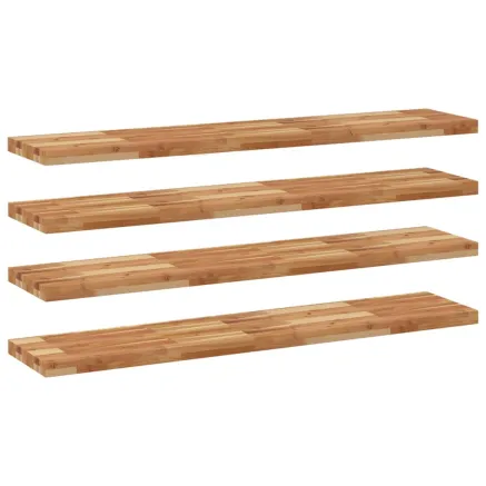 Étagères flottantes 4 pcs 160x30x4 cm acacia massif à l'huile 2