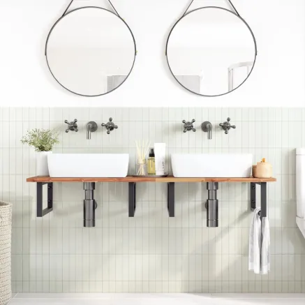 Dessus de meuble de salle de bain finition à l'huile 120x50x2cm 2