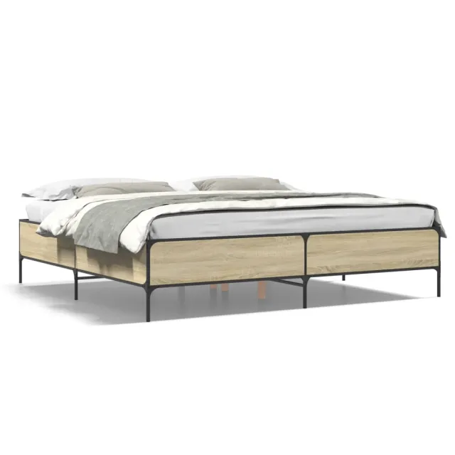 Cadre de lit sans matelas chêne sonoma 200x200 cm