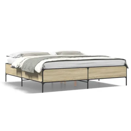 Cadre de lit sans matelas chêne sonoma 200x200 cm