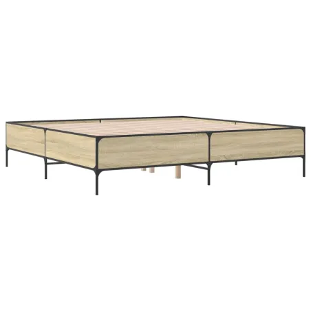 Cadre de lit sans matelas chêne sonoma 200x200 cm
