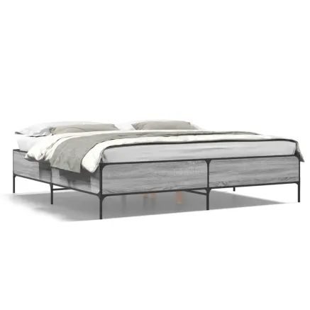 Cadre de lit sans matelas sonoma gris 200x200 cm 2