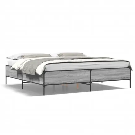 Cadre de lit sans matelas sonoma gris 180x200 cm 2