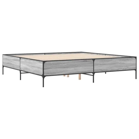 Cadre de lit sans matelas sonoma gris 180x200 cm