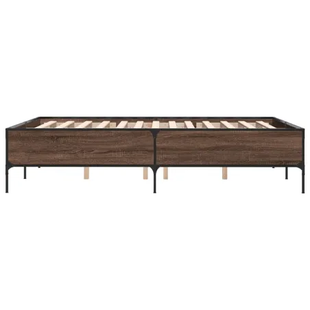 Cadre de lit sans matelas chêne marron 150x200 cm