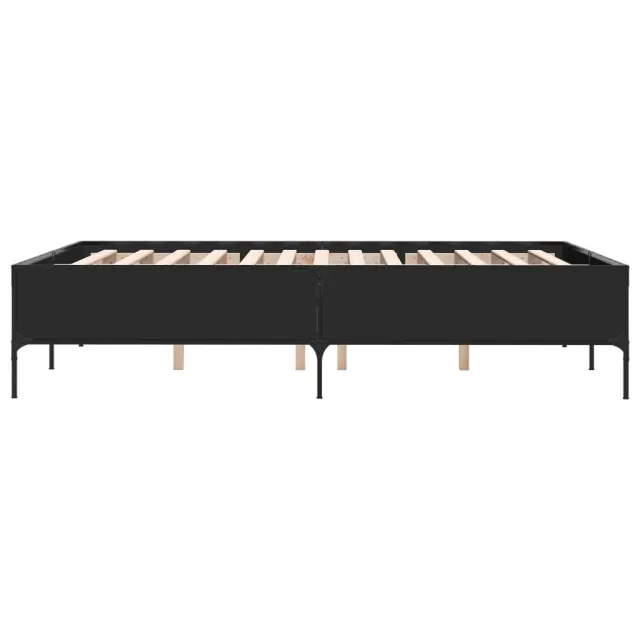 Cadre de lit sans matelas noir 140x200 cm