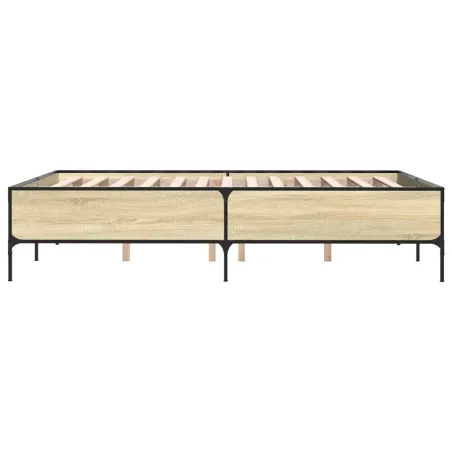 Cadre de lit sans matelas chêne sonoma 140x200 cm