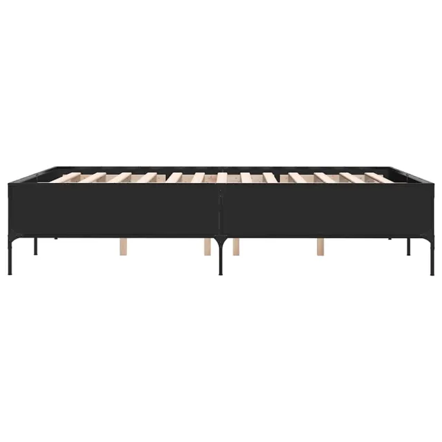 Cadre de lit sans matelas noir 120x200 cm