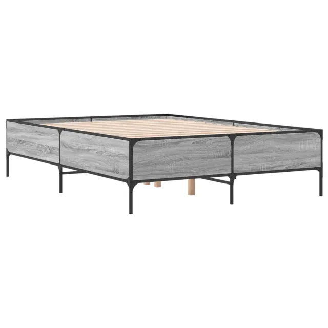 Cadre de lit sans matelas sonoma gris 120x200 cm