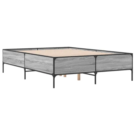 Cadre de lit sans matelas sonoma gris 120x200 cm