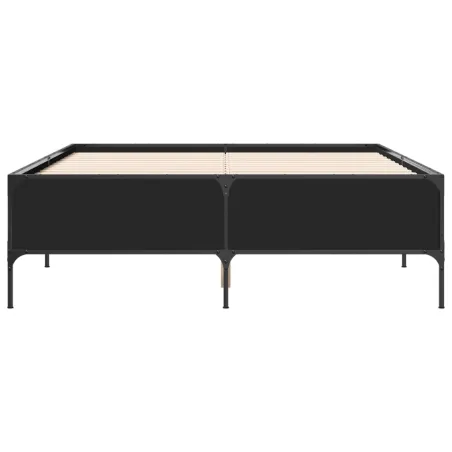Cadre de lit sans matelas noir 140x190 cm
