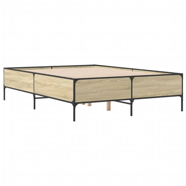 Cadre de lit sans matelas chêne sonoma 140x190 cm