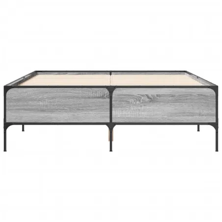 Cadre de lit sans matelas sonoma gris 135x190 cm