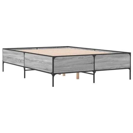 Cadre de lit sans matelas sonoma gris 135x190 cm