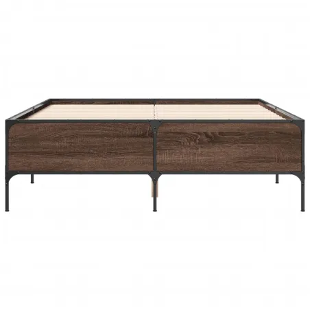 Cadre de lit sans matelas chêne marron 135x190 cm
