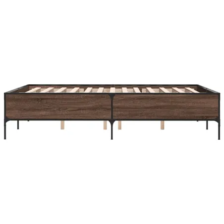 Cadre de lit sans matelas chêne marron 135x190 cm
