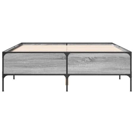 Cadre de lit sans matelas sonoma gris 120x190 cm