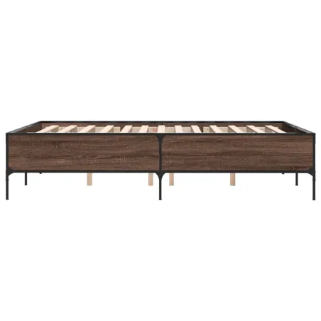 Cadre de lit sans matelas chêne marron 120x190 cm
