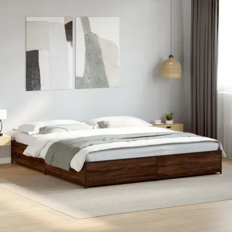 Cadre de lit sans matelas chêne marron 200x200 cm