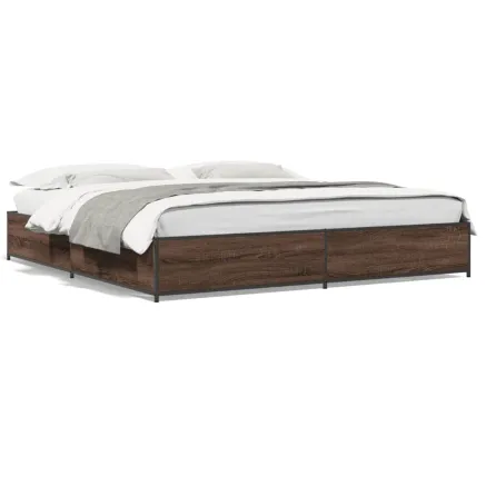 Cadre de lit sans matelas chêne marron 200x200 cm 2