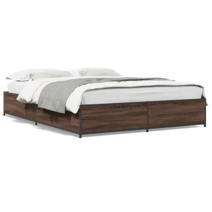Cadre de lit sans matelas chêne marron 150x200 cm 2