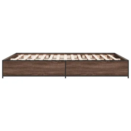 Cadre de lit sans matelas chêne marron 150x200 cm