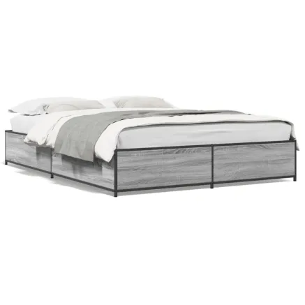 Cadre de lit sans matelas sonoma gris 120x190 cm 2