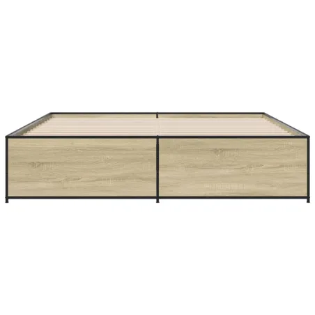 Cadre de lit sans matelas chêne sonoma 200x200 cm