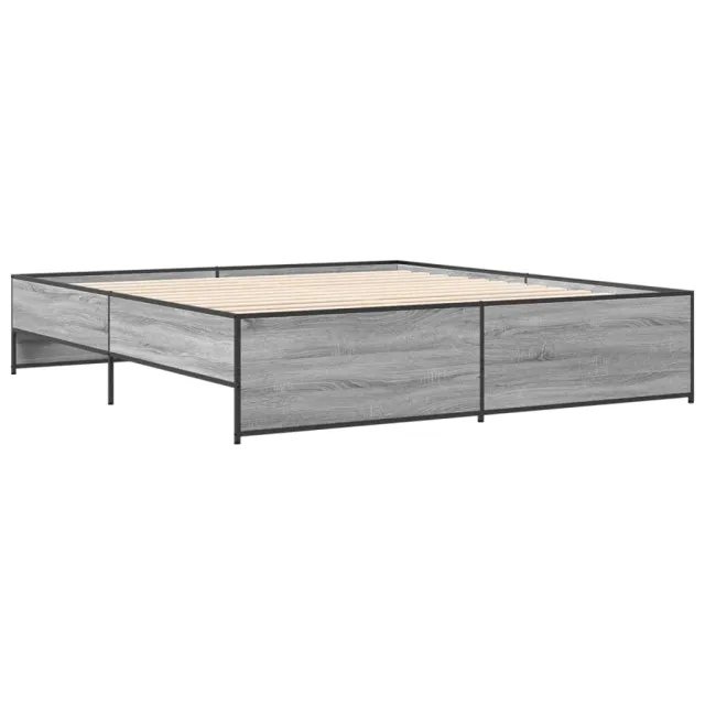 Cadre de lit sans matelas sonoma gris 200x200 cm