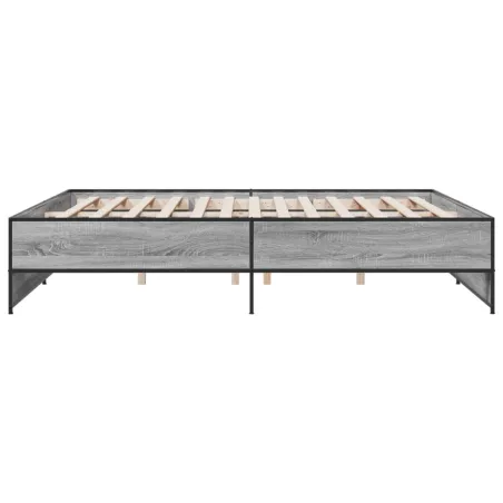 Cadre de lit sans matelas sonoma gris 200x200 cm