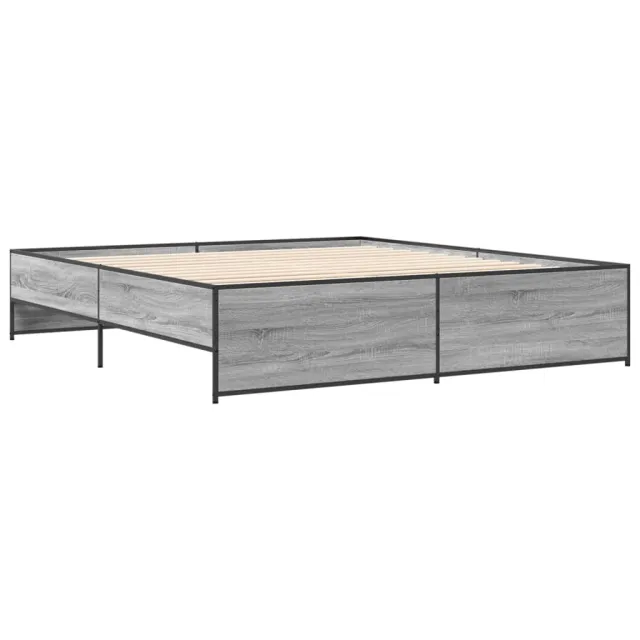 Cadre de lit sans matelas sonoma gris 200x200 cm