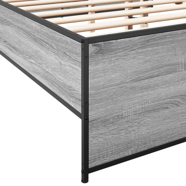 Cadre de lit sans matelas sonoma gris 200x200 cm