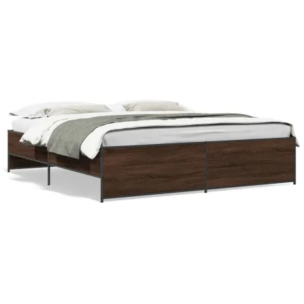 Cadre de lit sans matelas chêne marron 200x200 cm 2
