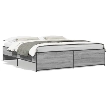 Cadre de lit sans matelas sonoma gris 180x200 cm 2