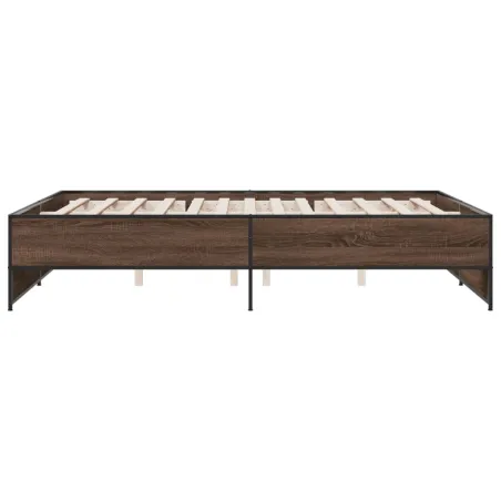 Cadre de lit sans matelas chêne marron 160x200 cm