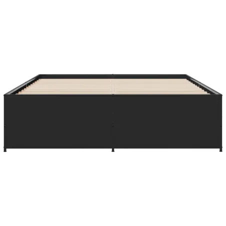 Cadre de lit sans matelas noir 140x200 cm