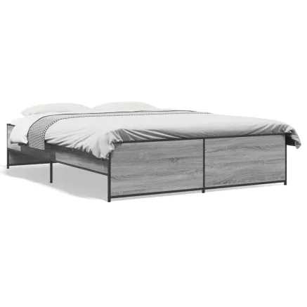 Cadre de lit sans matelas sonoma gris 140x200 cm 2