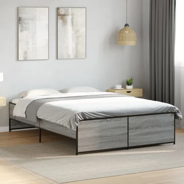 Cadre de lit sans matelas sonoma gris 120x200 cm