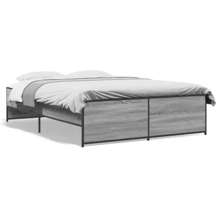 Cadre de lit sans matelas sonoma gris 120x200 cm 2