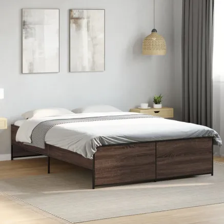 Cadre de lit sans matelas chêne marron 120x200 cm