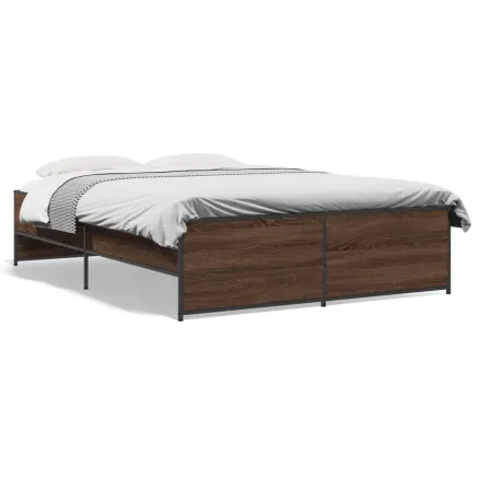 Cadre de lit sans matelas chêne marron 120x200 cm 2