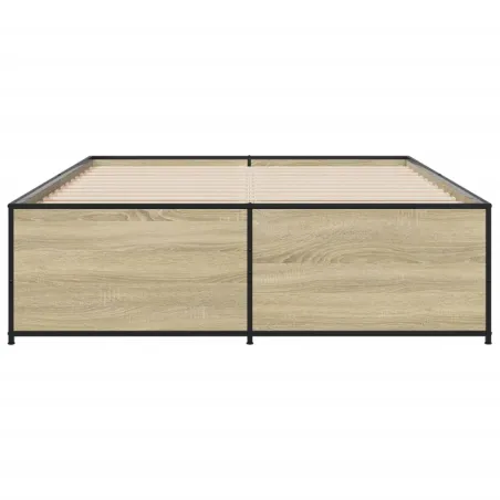 Cadre de lit sans matelas chêne sonoma 140x190 cm