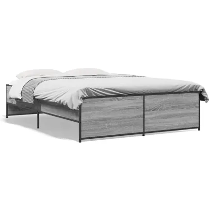 Cadre de lit sans matelas sonoma gris 140x190 cm 2
