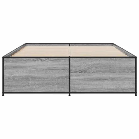 Cadre de lit sans matelas sonoma gris 140x190 cm