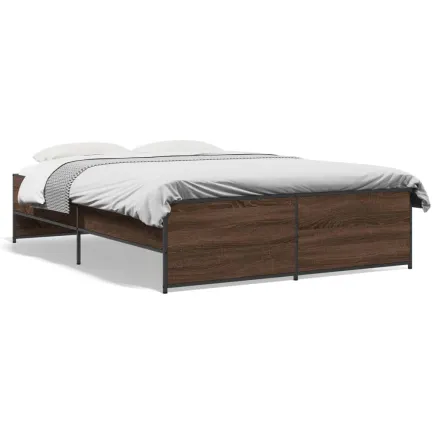 Cadre de lit sans matelas chêne marron 140x190 cm 2
