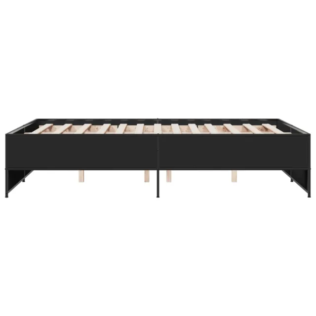 Cadre de lit sans matelas noir 135x190 cm