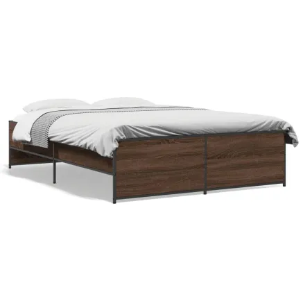 Cadre de lit sans matelas chêne marron 135x190 cm 2