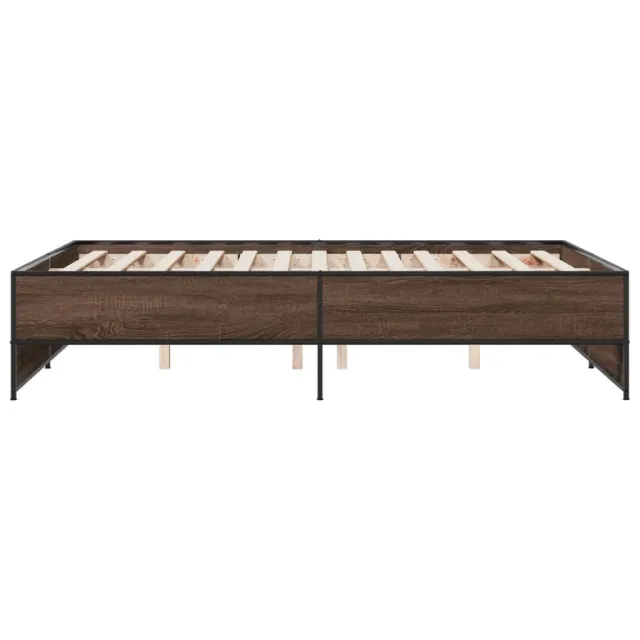 Cadre de lit sans matelas chêne marron 135x190 cm