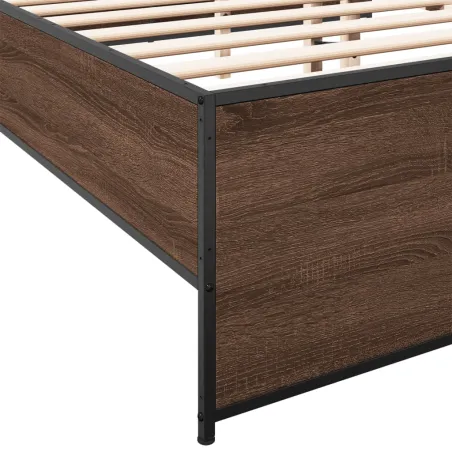 Cadre de lit sans matelas chêne marron 135x190 cm